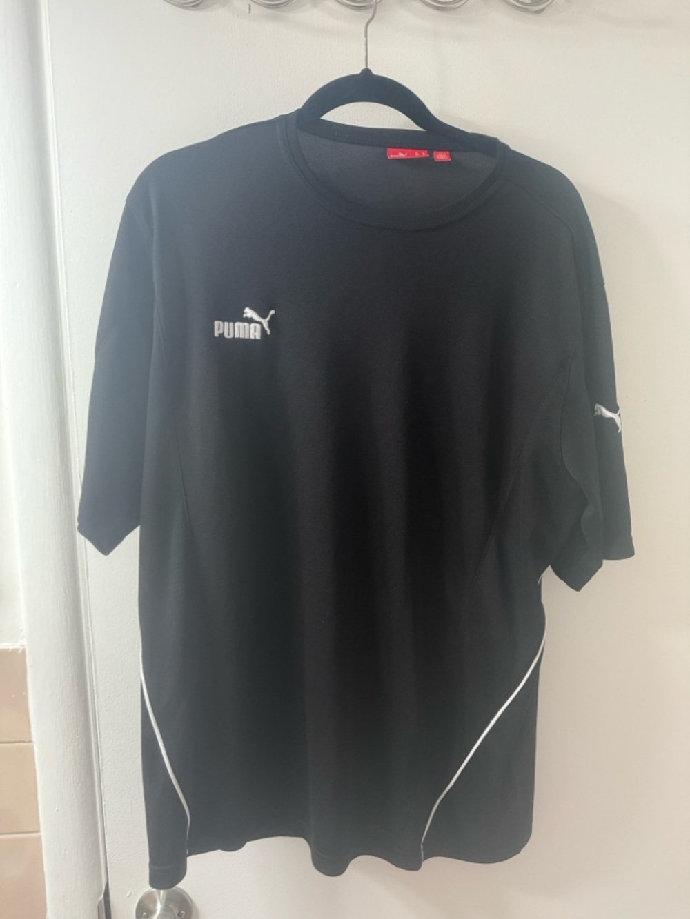 Puma Men’s Black Short-Sleeve T Shirt with White Logo
